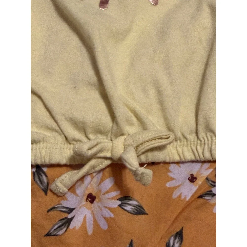 Insta Girl & Little Lass Girls 2pc Yellow Floral Dress + Tee Set Size 6 S 7/8
